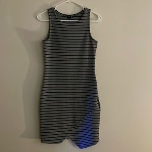 Striped sleeveless office dress